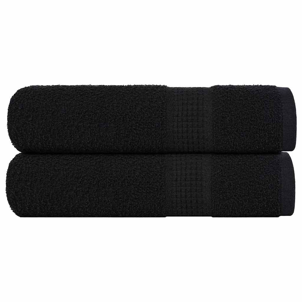 vidaXL Serviettes de douche 2 pcs noir 70x140 cm 360 g/m² 100% coton
