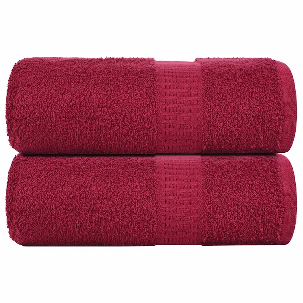 vidaXL Serviettes d'invité 2 pcs bordeaux 30x50 cm 360 g/m² 100% coton