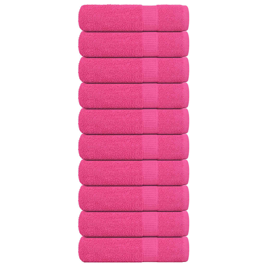 vidaXL Serviettes de douche 10 pcs rose 70x140 cm 360 g/m² 100% coton