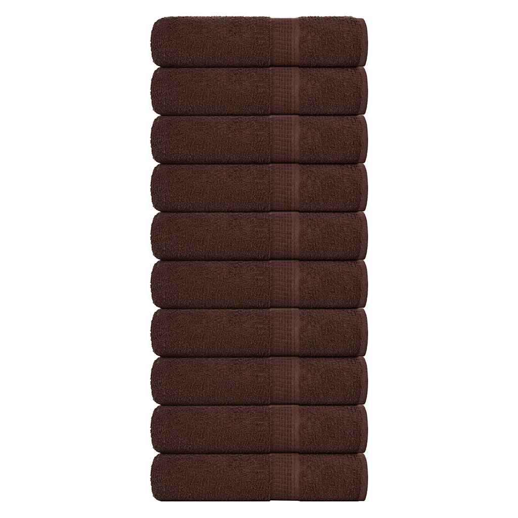 vidaXL Serviettes de douche 10pcs marron 70x140 cm 360 g/m² 100% coton