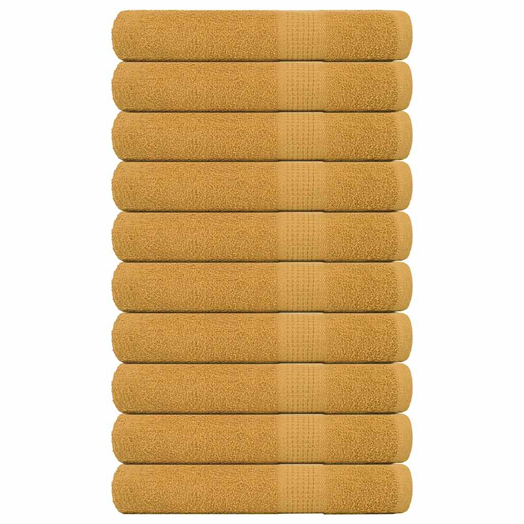 vidaXL Serviettes 10 pcs doré 100x200 cm 360 g/m² 100% coton
