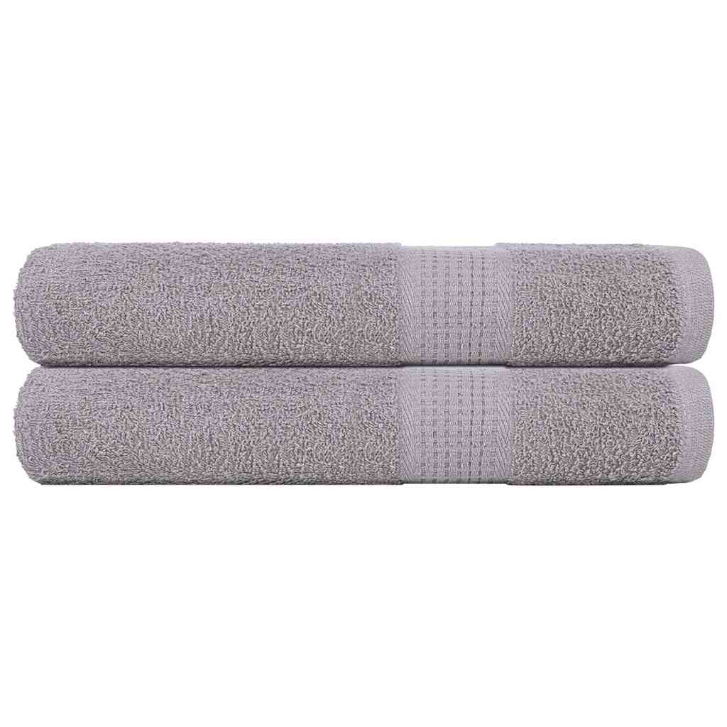 vidaXL Serviettes 2 pcs gris 100x200 cm 360 g/m² 100% coton