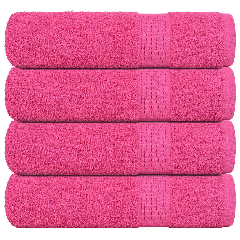 vidaXL Serviettes de douche 4 pcs rose 70x140 cm 360 g/m² 100% coton