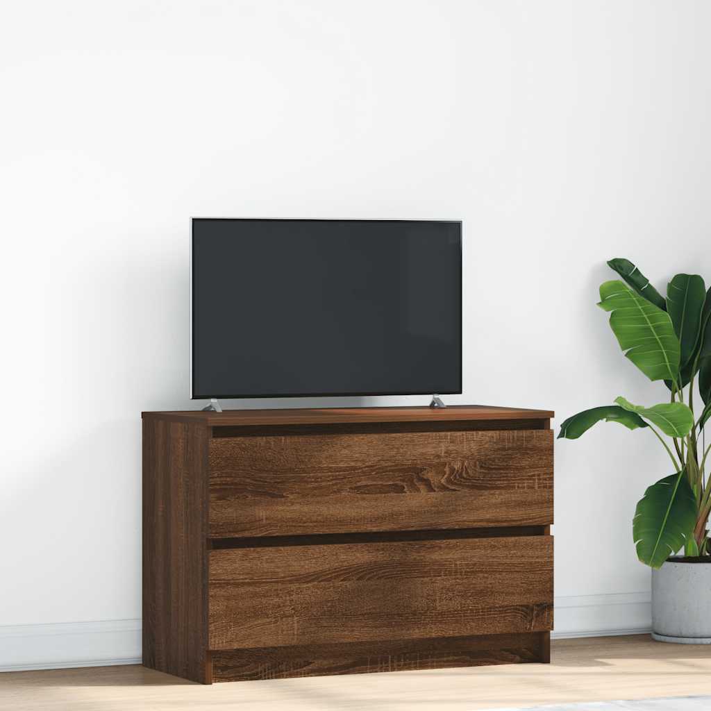 vidaXL Meuble TV chêne marron 80x35x54 cm bois d'ingénierie