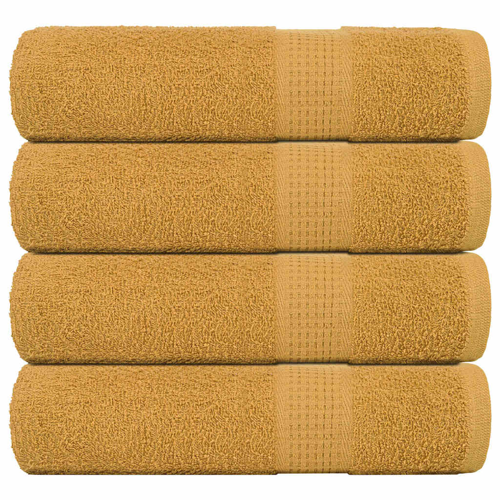 vidaXL Serviettes de douche 4 pcs doré 70x140 cm 360 g/m² 100% coton