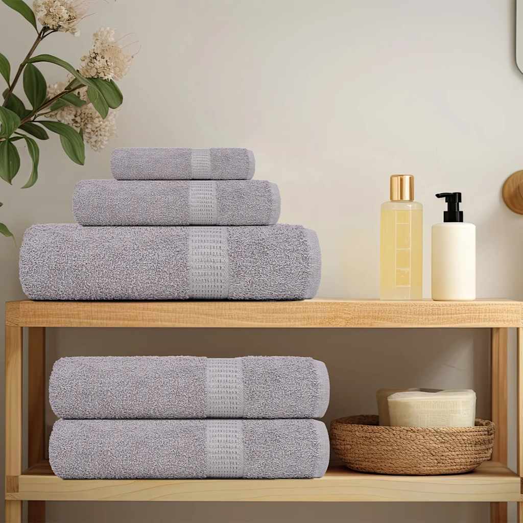 vidaXL Serviettes d'invité 4 pcs gris 30x50 cm 360 g/m² 100% coton - Image 3