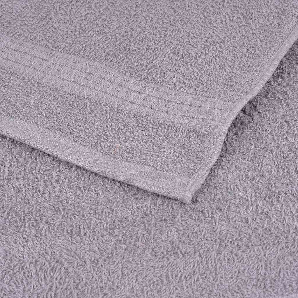vidaXL Serviettes d'invité 4 pcs gris 30x50 cm 360 g/m² 100% coton - Image 6