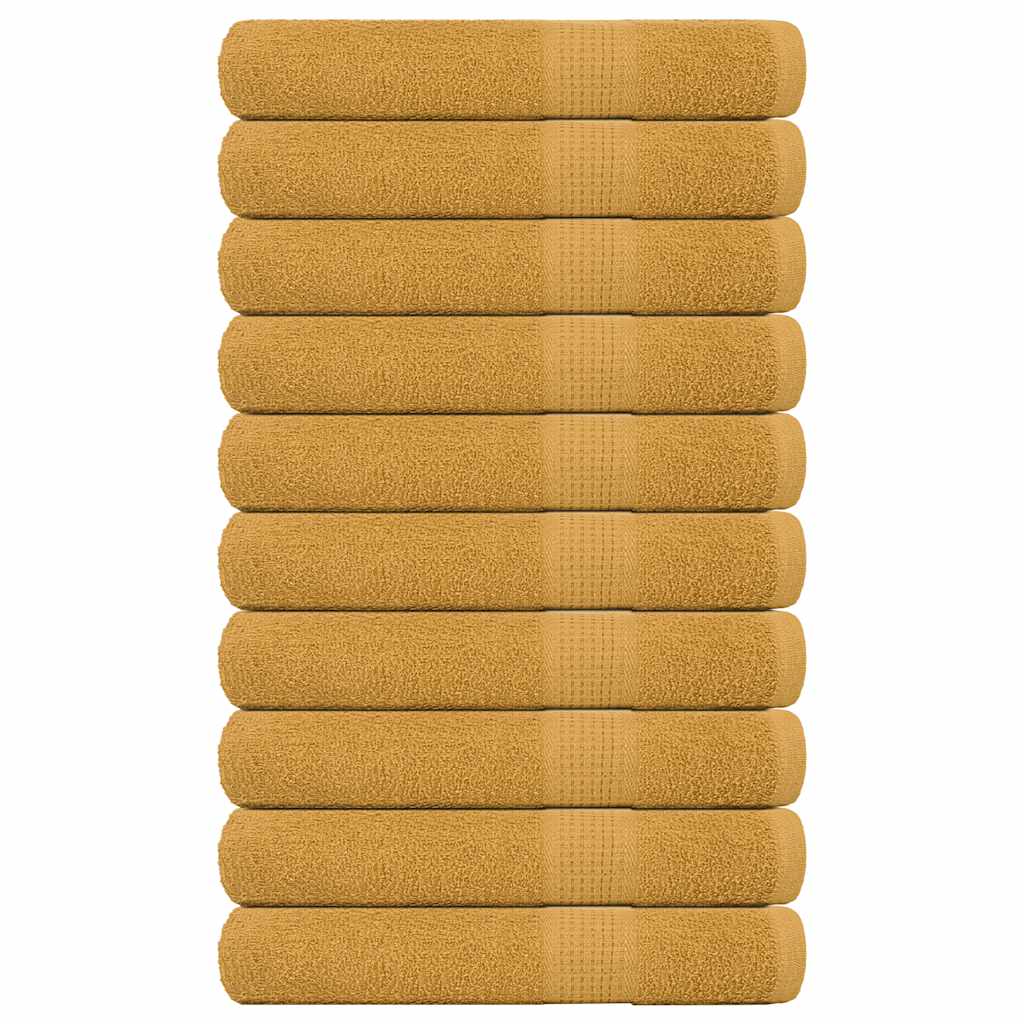 vidaXL Serviettes de sauna 10 pcs doré 80x200 cm 360 g/m² 100% coton