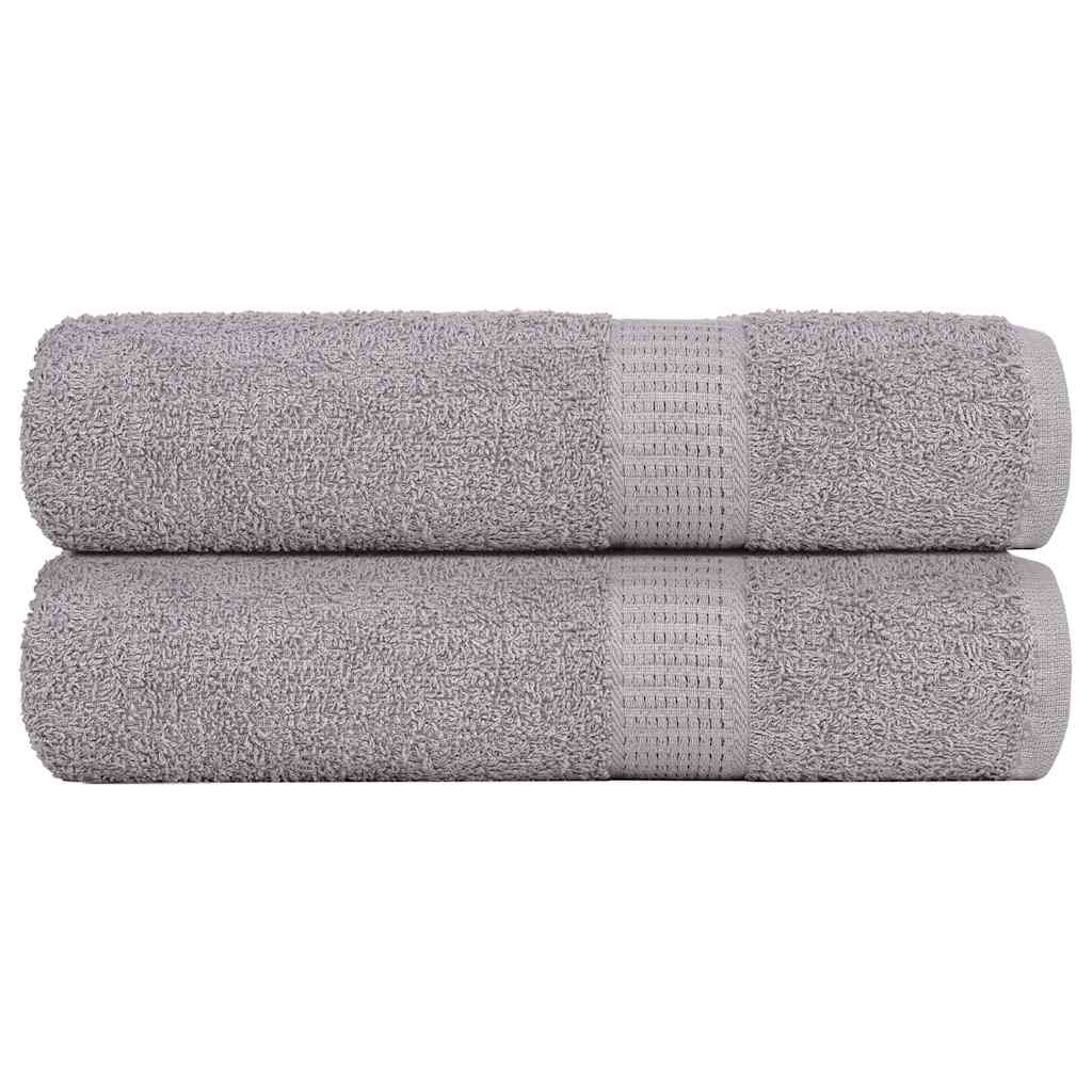 vidaXL Serviettes de bain 2 pcs gris 100x150 cm 360 g/m² 100% coton