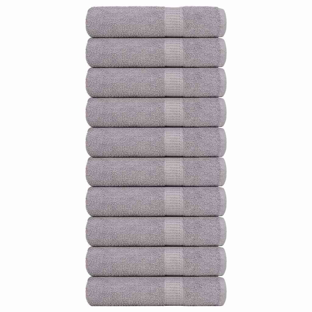 vidaXL Serviettes de bain 10 pcs gris 100x150 cm 360 g/m² 100% coton