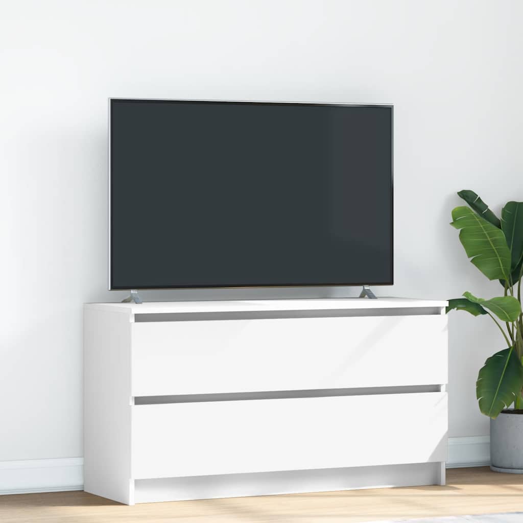 vidaXL Meuble TV blanc 100x35x54 cm bois d'ingénierie