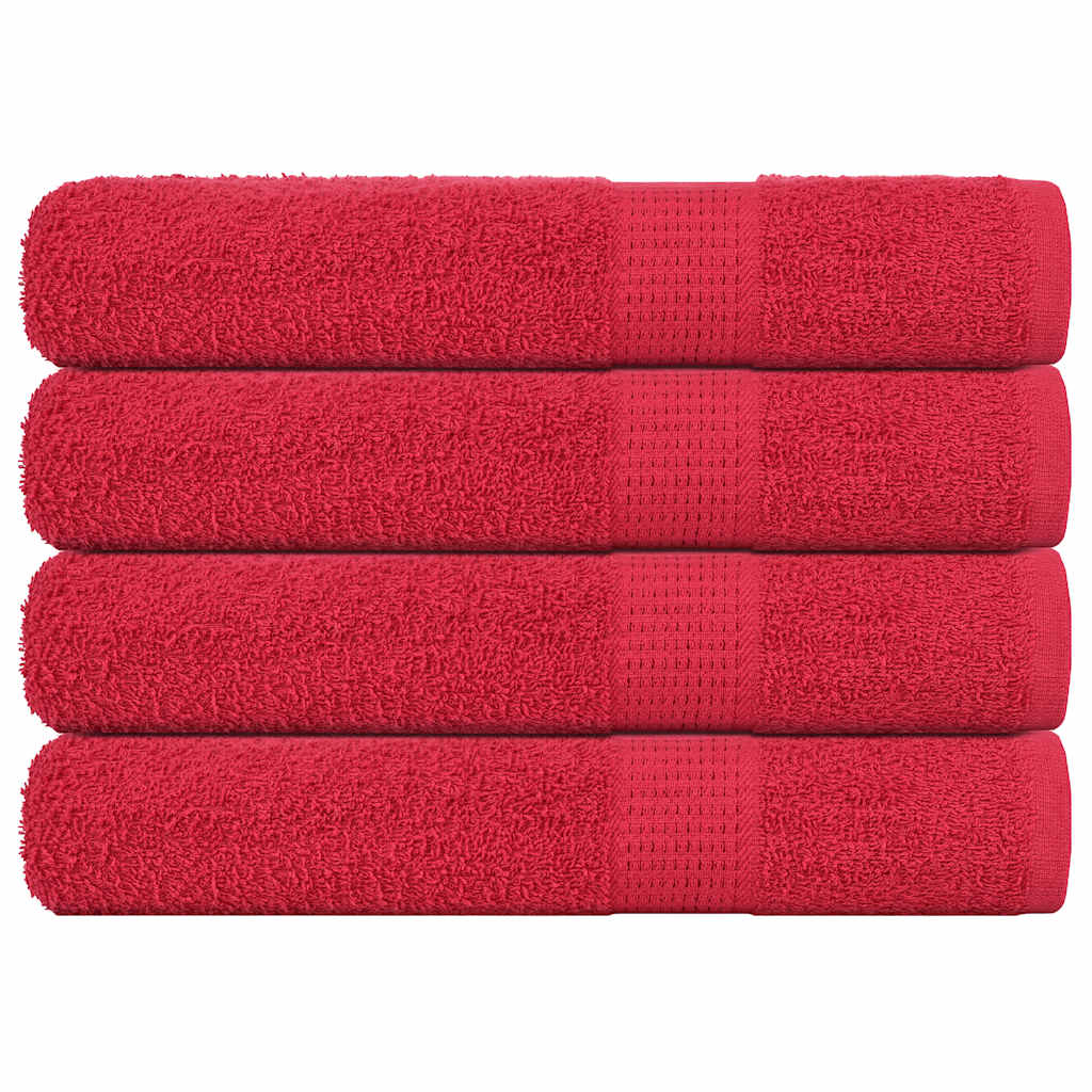 vidaXL Serviettes 4 pcs rouge 100x200 cm 360 g/m² 100% coton