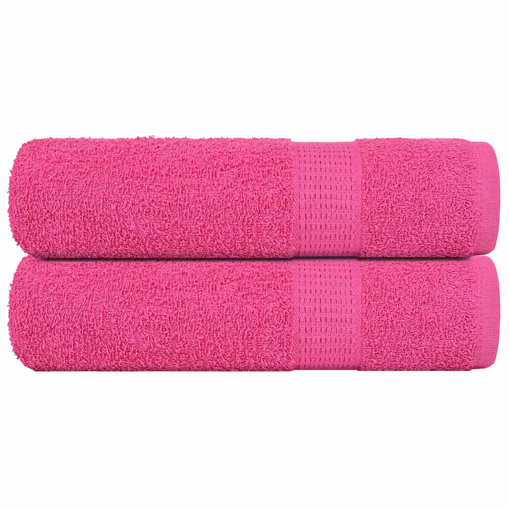 vidaXL Serviettes de douche 2 pcs rose 70x140 cm 360 g/m² 100% coton