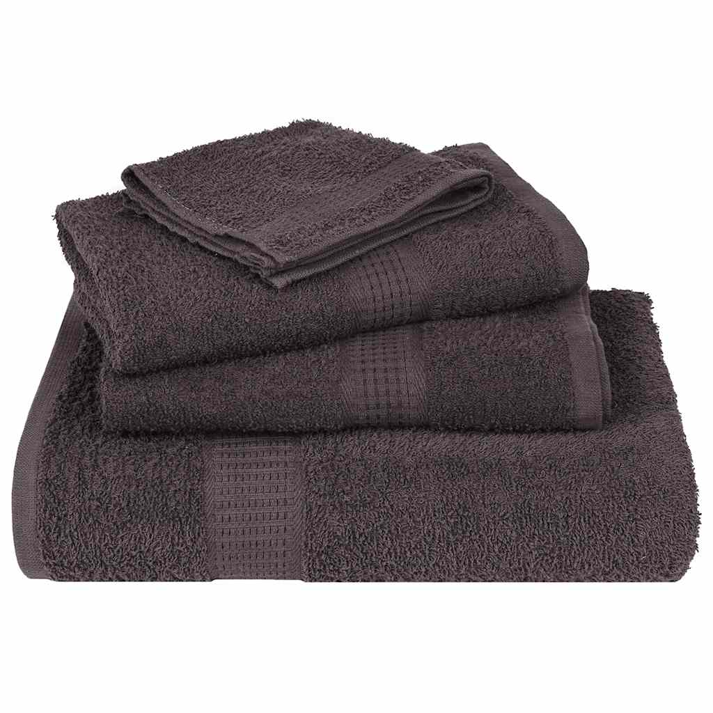 vidaXL Serviettes de bain 2 pcs anthracite 100x150 cm 100% coton - Image 4