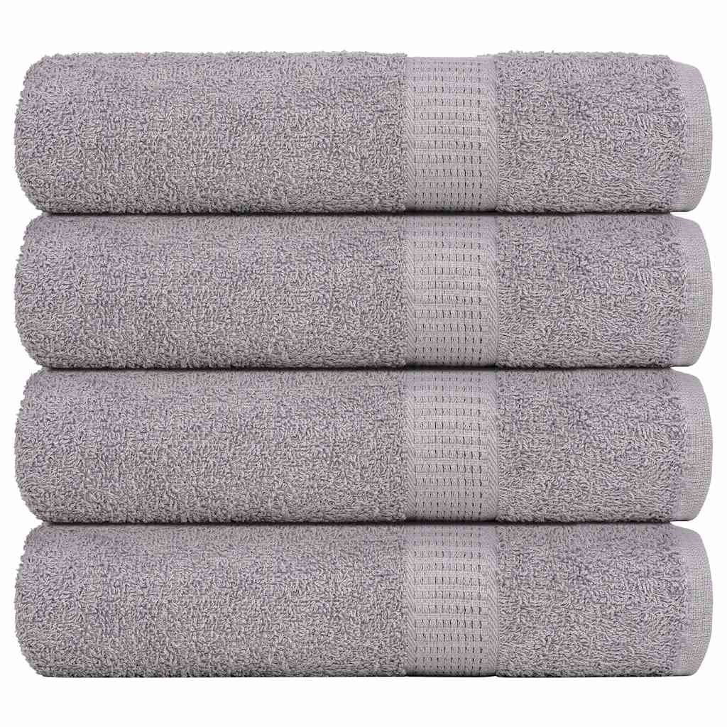 vidaXL Serviettes de bain 4 pcs gris 100x150 cm 360 g/m² 100% coton