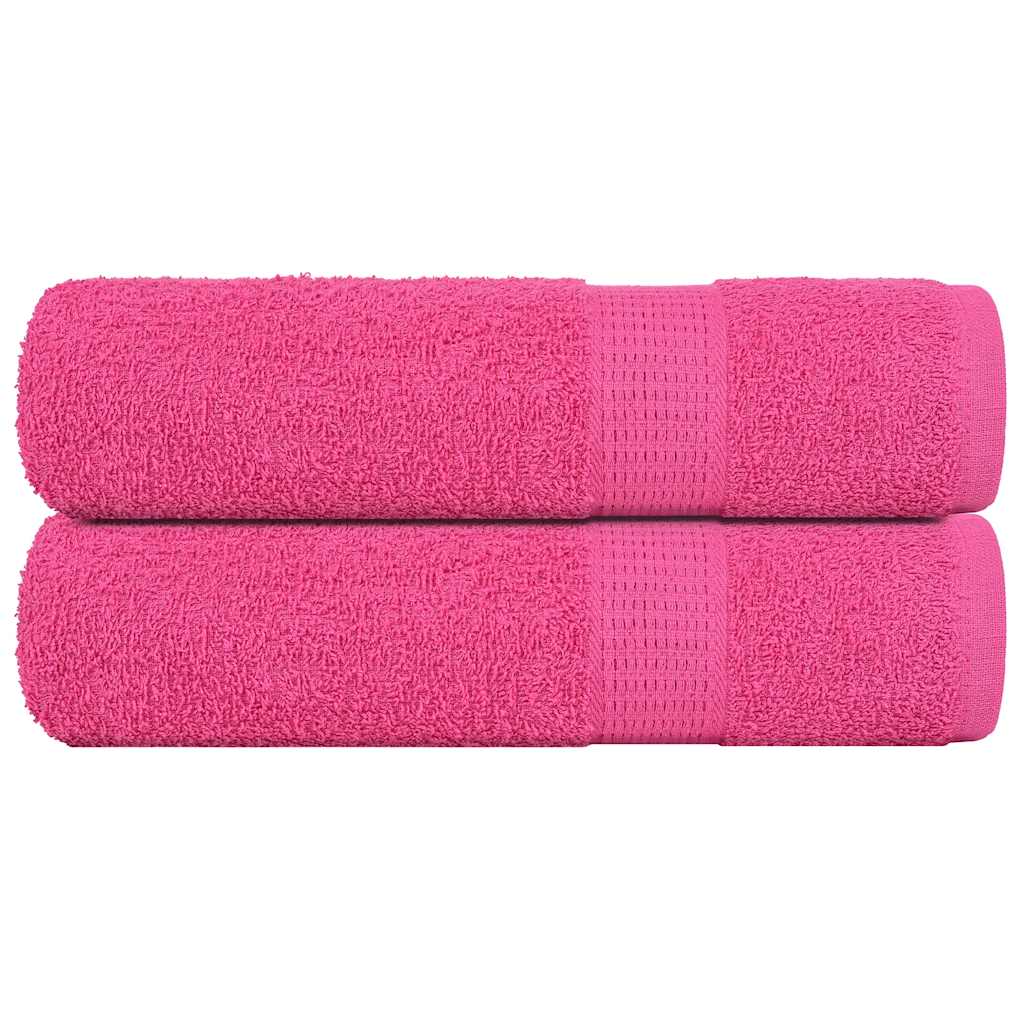 vidaXL Serviettes de bain 2 pcs rose 100x150 cm 360 g/m² 100% coton