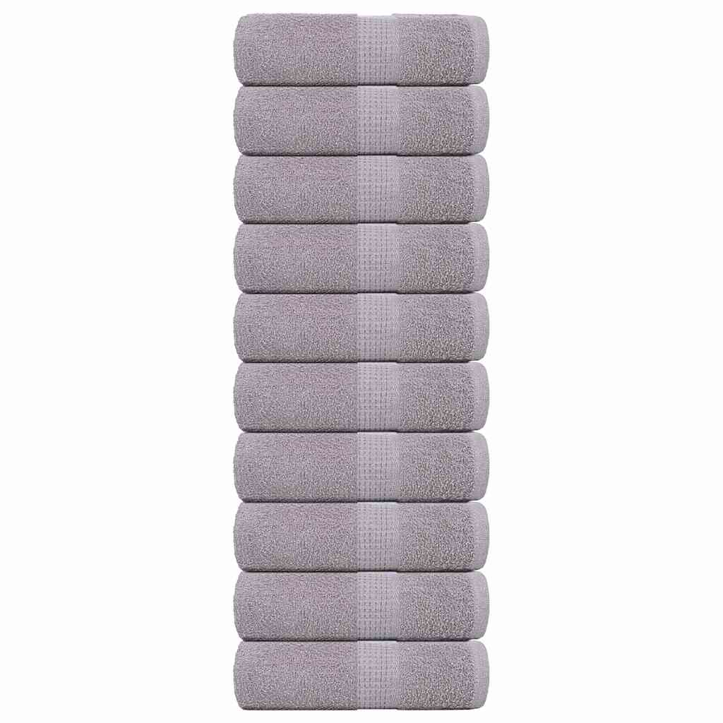 vidaXL Serviettes d'invité 10 pcs gris 30x50 cm 360 g/m² 100% coton