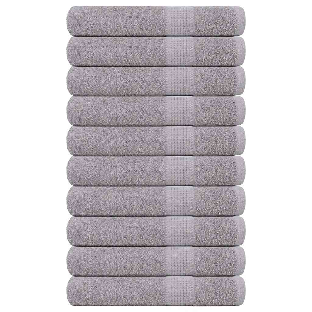 vidaXL Serviettes de sauna 10 pcs gris 80x200 cm 360 g/m² 100% coton