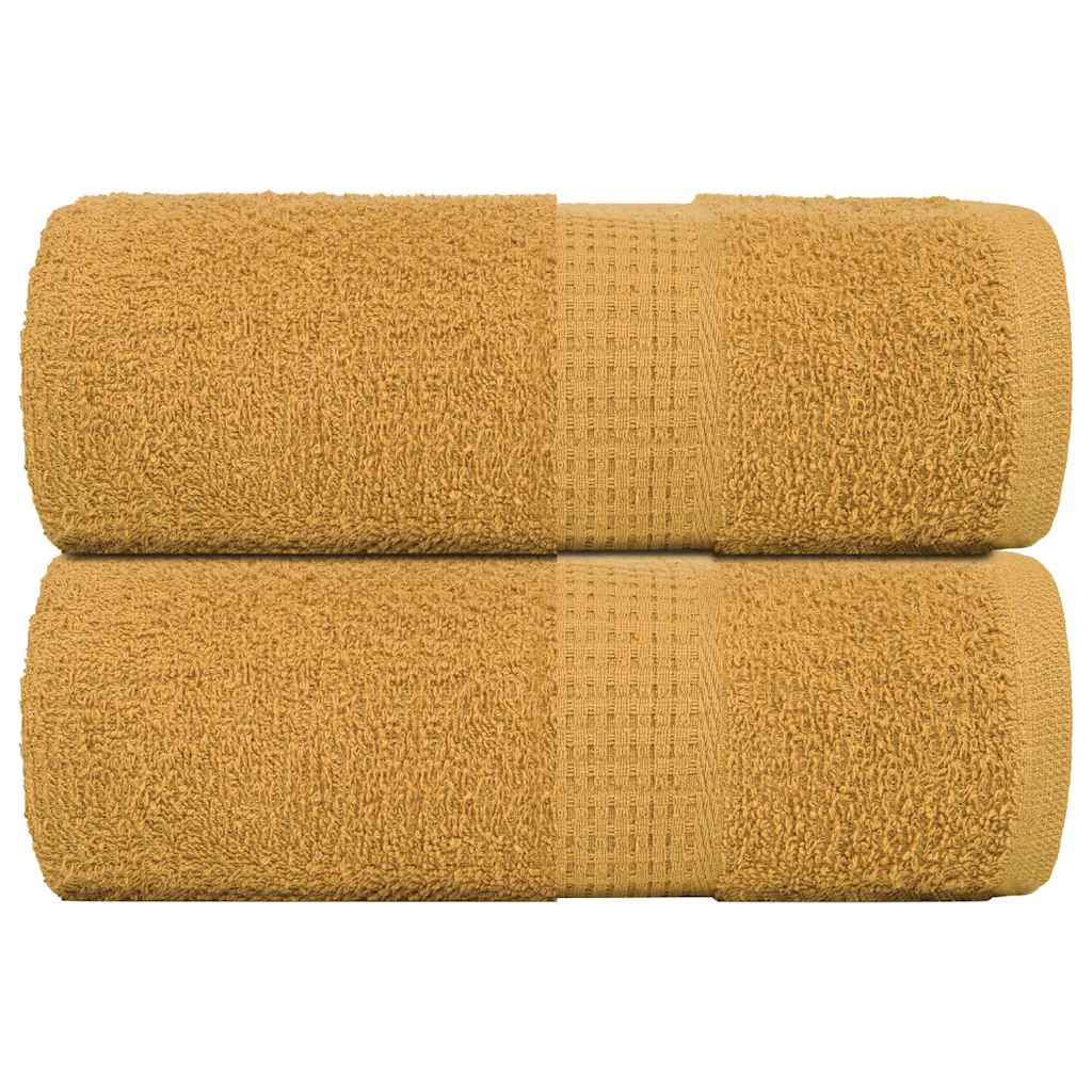 vidaXL Serviettes d'invité 2 pcs doré 30x50 cm 360 g/m² 100% coton