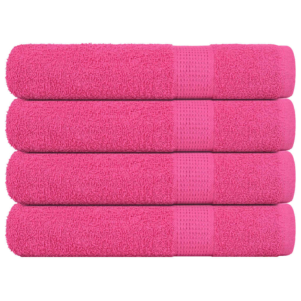 vidaXL Serviettes 4 pcs rose 100x200 cm 360 g/m² 100% coton