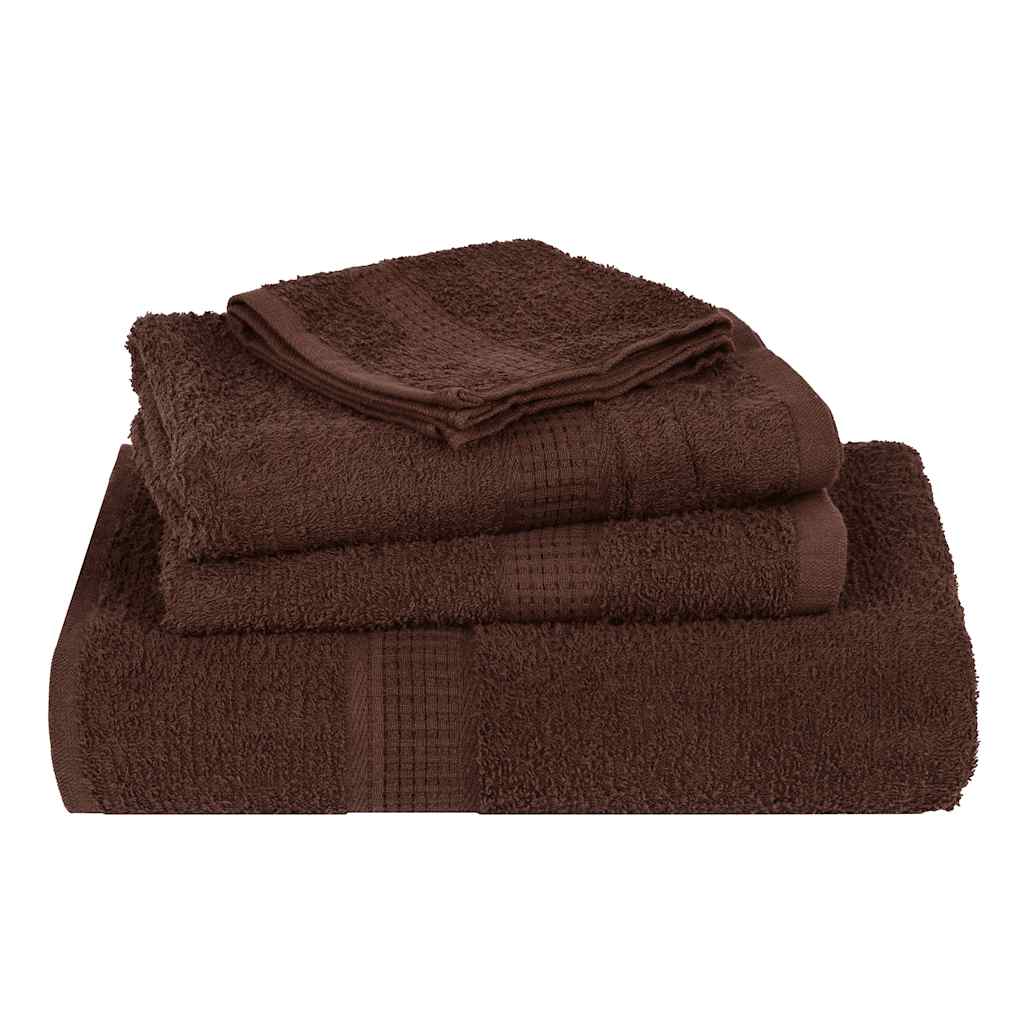 vidaXL Serviettes d'invité 4 pcs marron 30x50 cm 360 g/m² 100% coton - Image 4