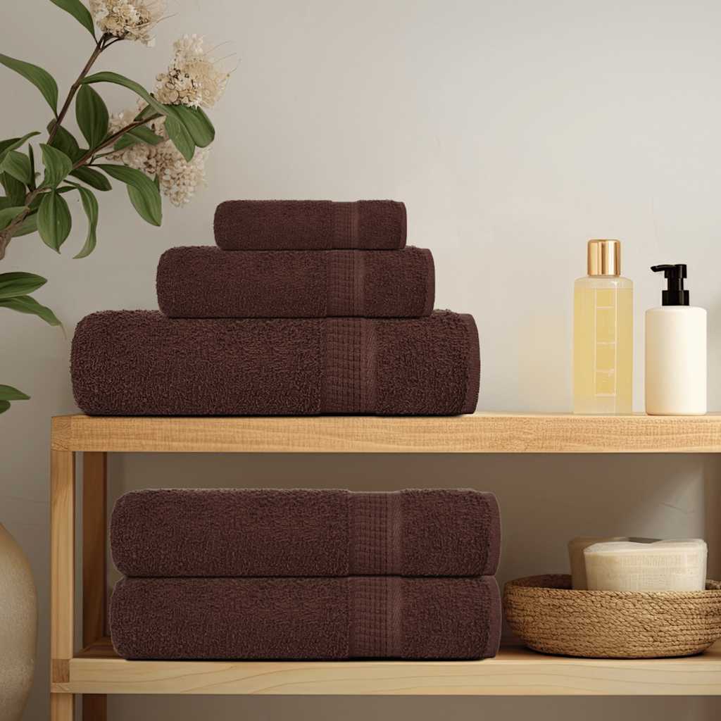 vidaXL Serviettes d'invité 4 pcs marron 30x50 cm 360 g/m² 100% coton - Image 3
