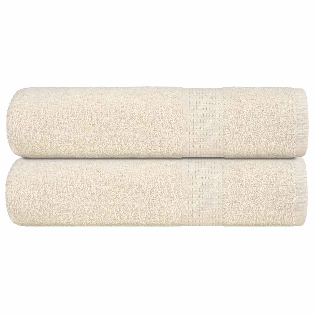vidaXL Serviettes de bain 2 pcs crème 100x150 cm 360 g/m² 100% coton