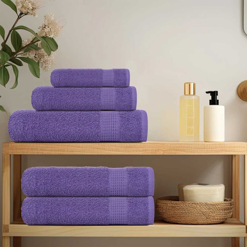vidaXL Serviettes d'invité 2 pcs violet 30x50 cm 360 g/m² 100% coton - Image 3