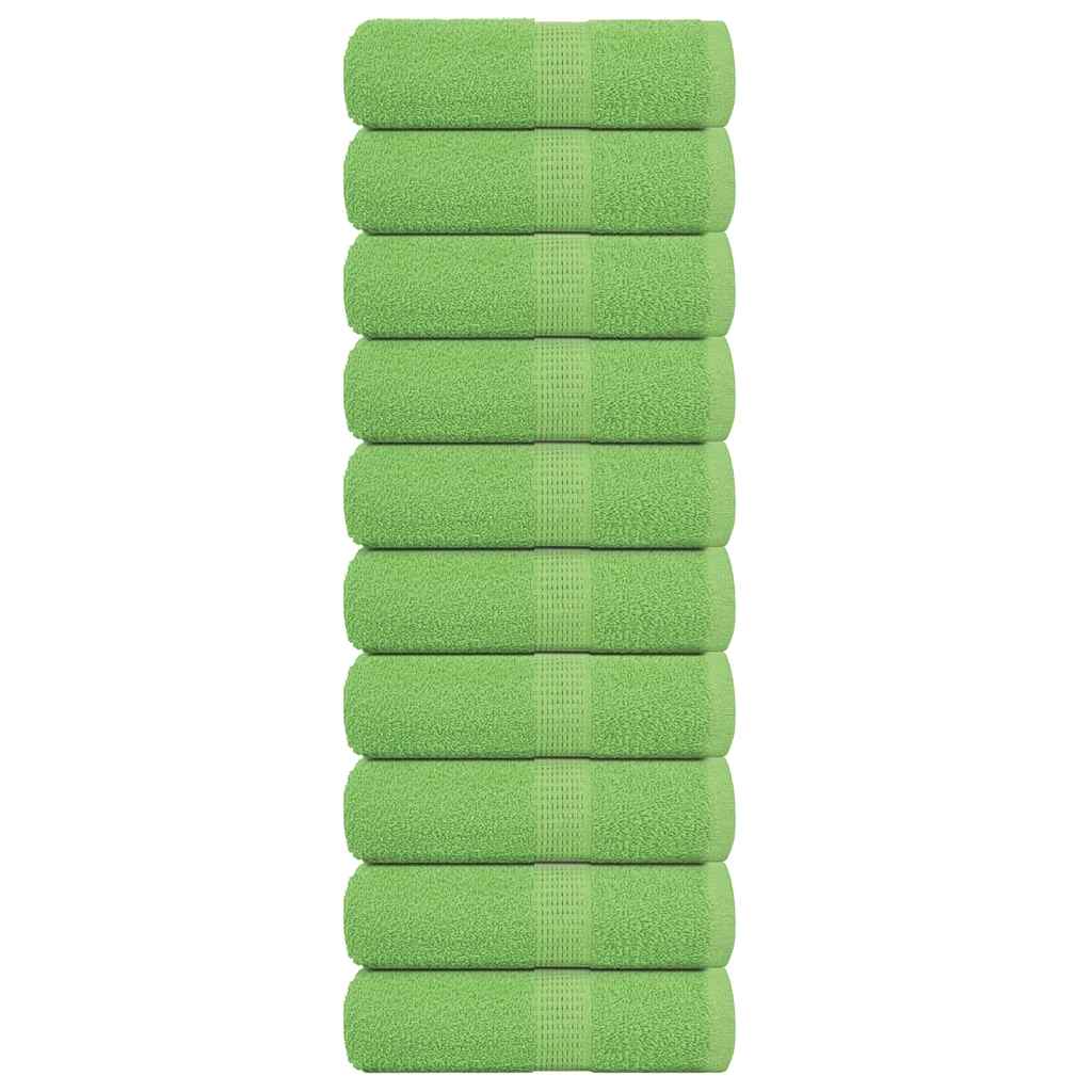 vidaXL Serviettes d'invité 10pcs vert pomme 30x50cm 360g/m² 100% coton