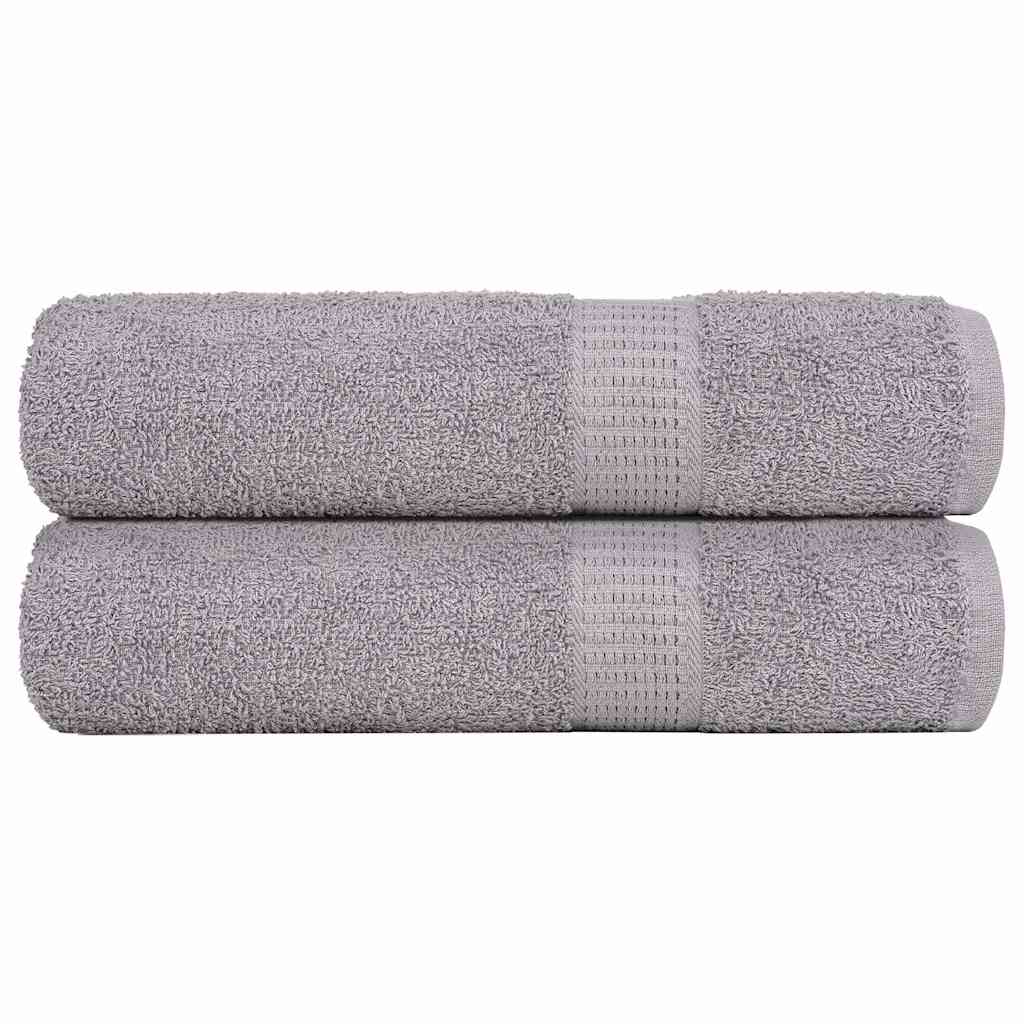 vidaXL Serviettes de douche 2 pcs gris 70x140 cm 360 g/m² 100% coton