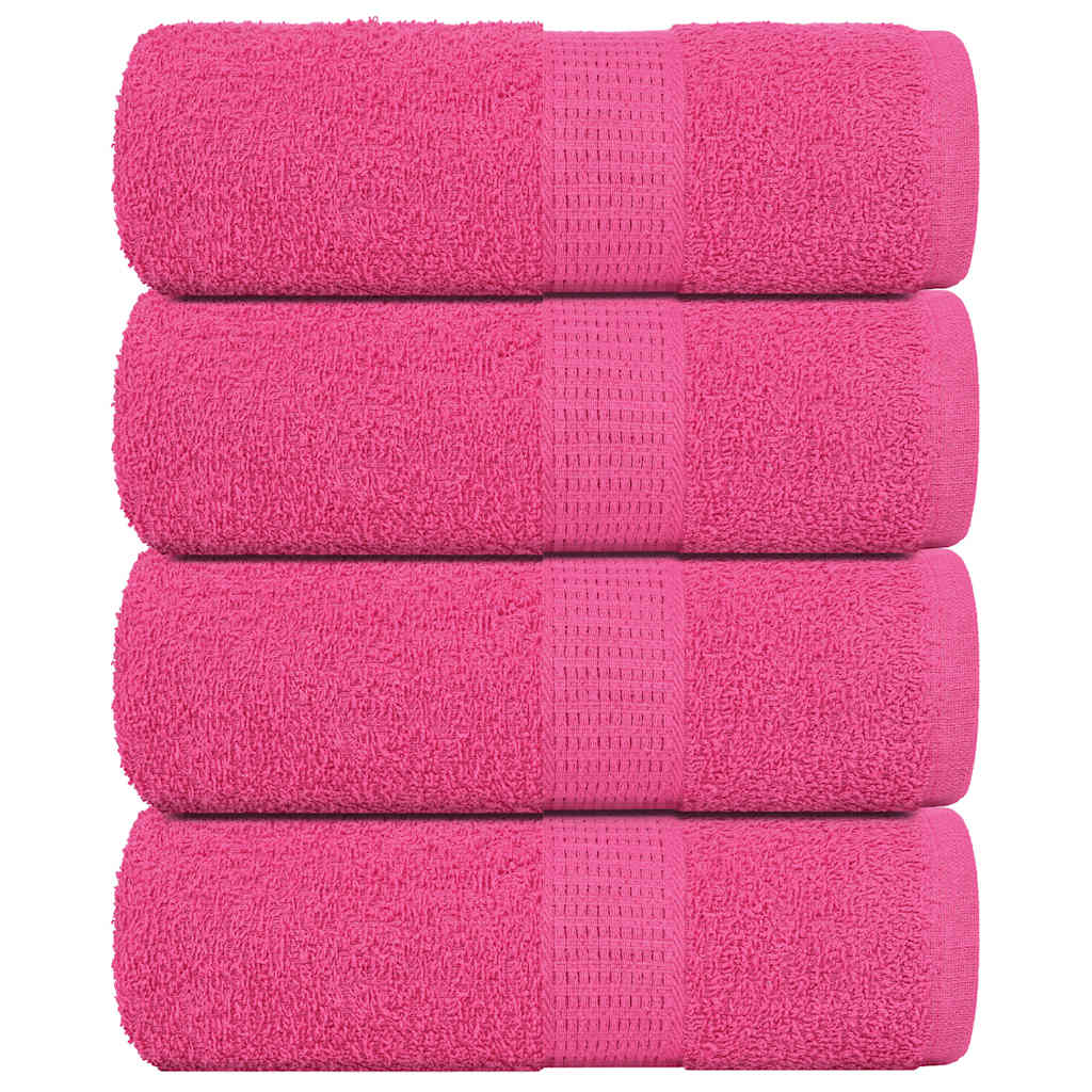 vidaXL Serviettes d'invité 4 pcs rose 30x50 cm 360 g/m² 100% coton