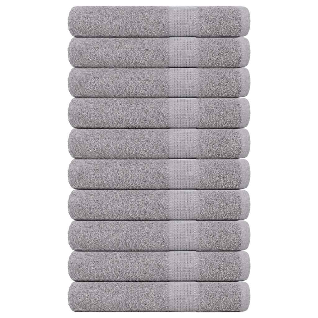 vidaXL Serviettes 10 pcs gris 100x200 cm 360 g/m² 100% coton