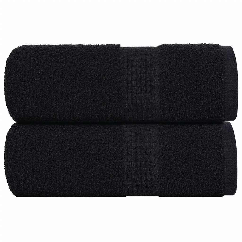 vidaXL Serviettes d'invité 2 pcs noir 30x50 cm 360 g/m² 100% coton