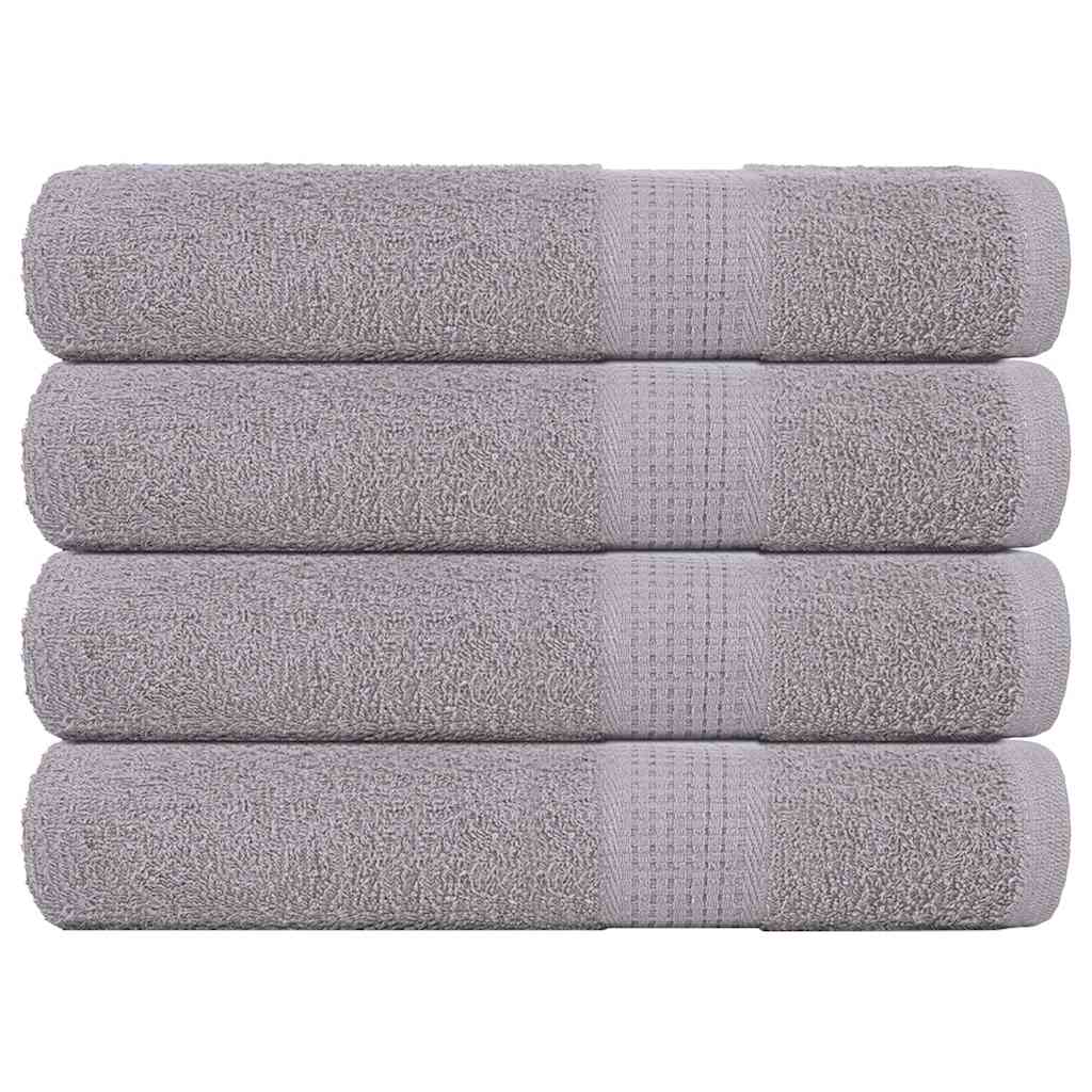 vidaXL Serviettes 4 pcs gris 100x200 cm 360 g/m² 100% coton