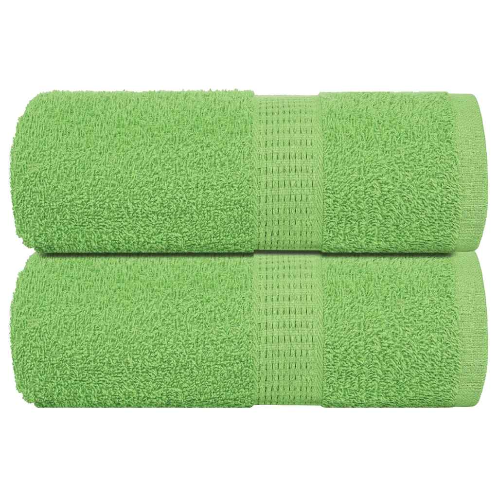 vidaXL Serviettes d'invité 2pcs vert pomme 30x50cm 360 g/m² 100% coton