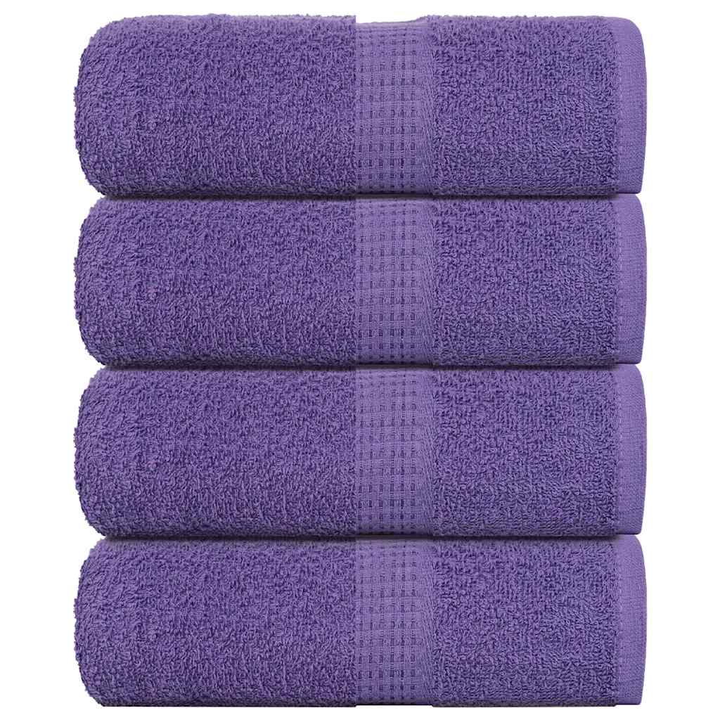 vidaXL Serviettes d'invité 4 pcs violet 30x50 cm 360 g/m² 100% coton