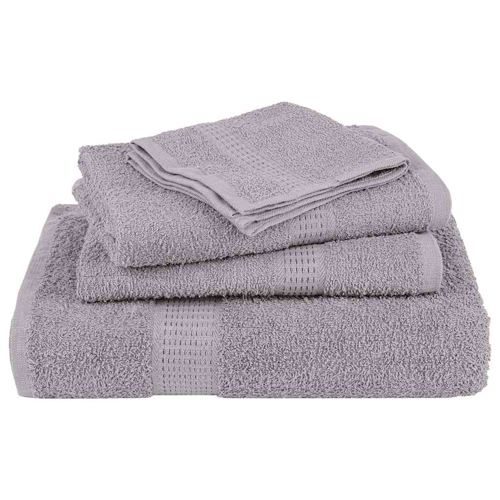 vidaXL Serviettes de sauna 4 pcs gris 80x200 cm 360 g/m² 100% coton - Image 4
