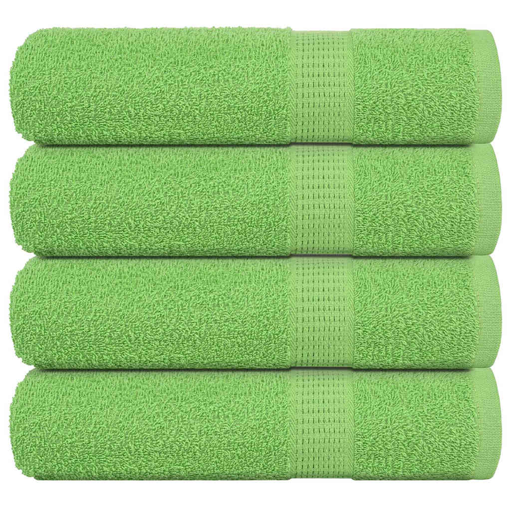 vidaXL Serviettes de douche 4 pcs vert pomme 70x140 cm 100% coton