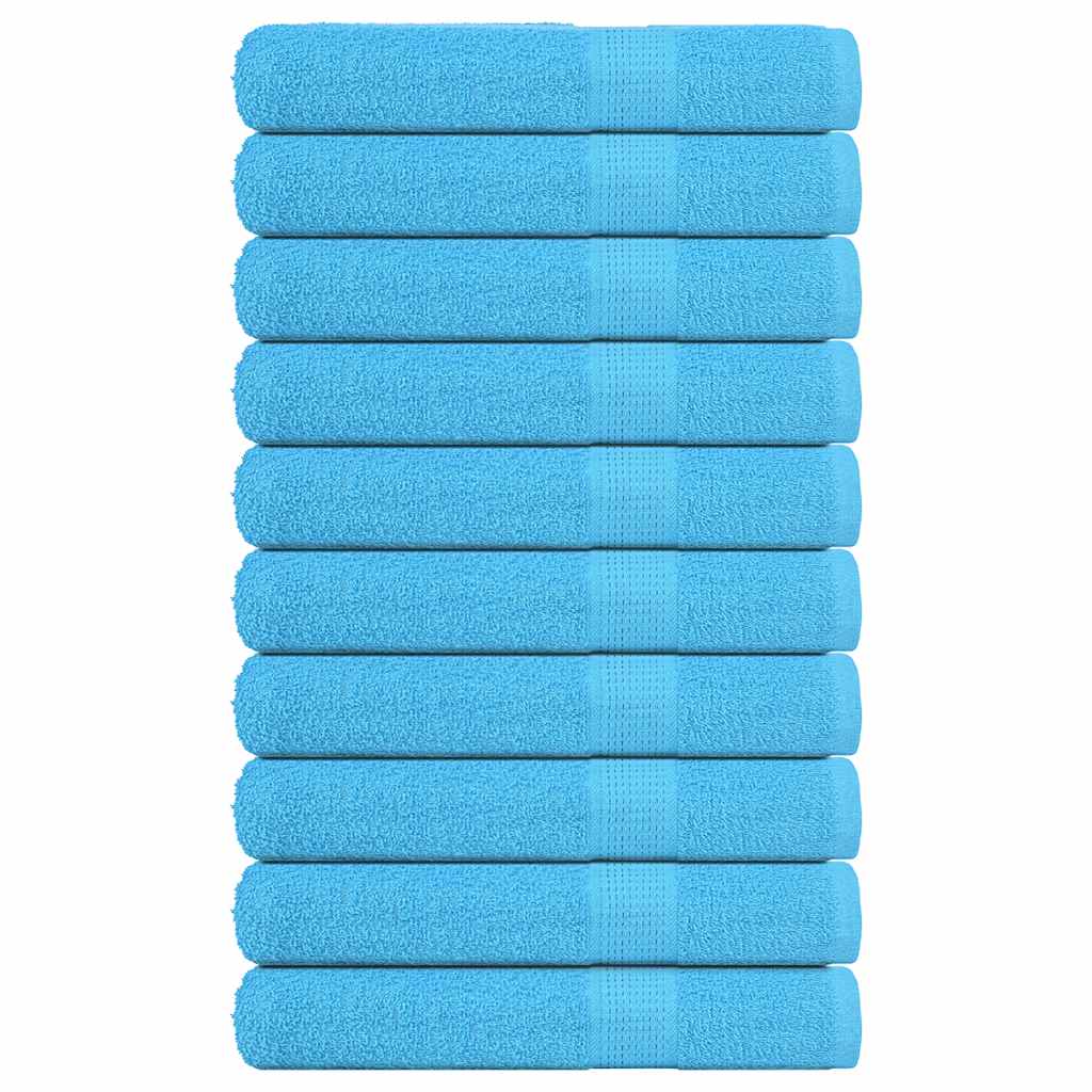 vidaXL Serviettes de sauna 10pcs turquoise 80x200cm 360g/m² 100% coton
