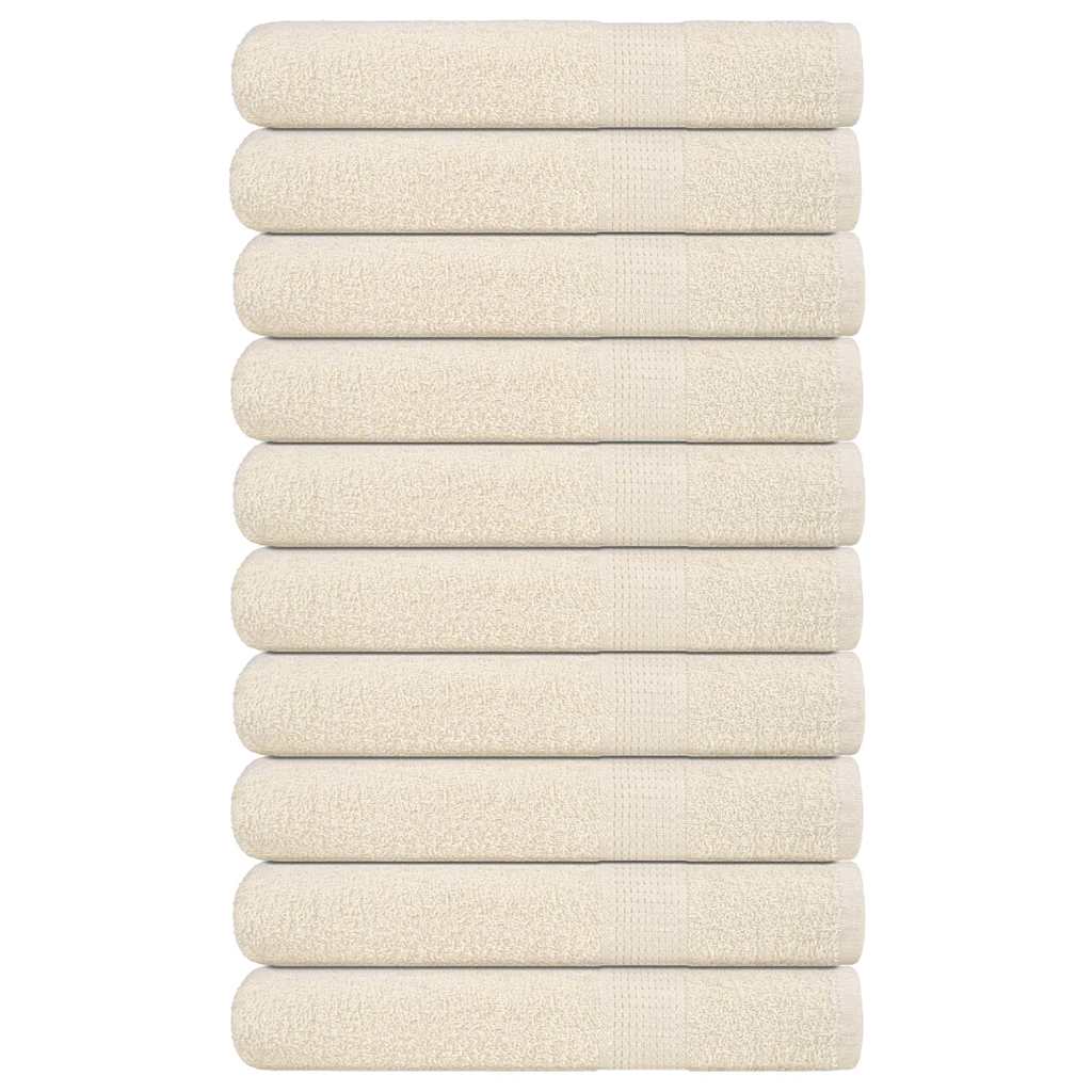vidaXL Serviettes 10 pcs crème 100x200 cm 360 g/m² 100% coton