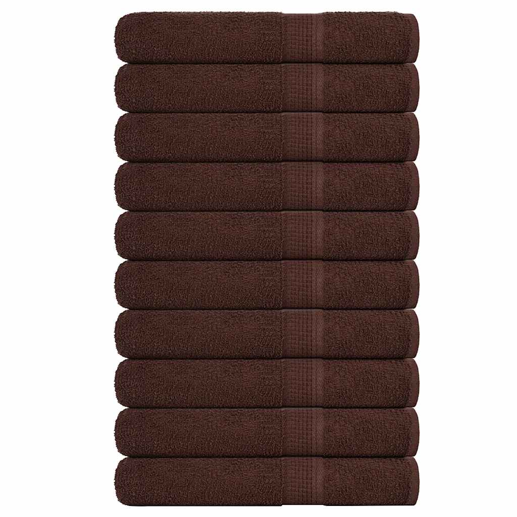 vidaXL Serviettes 10 pcs marron 100x200 cm 360 g/m² 100% coton