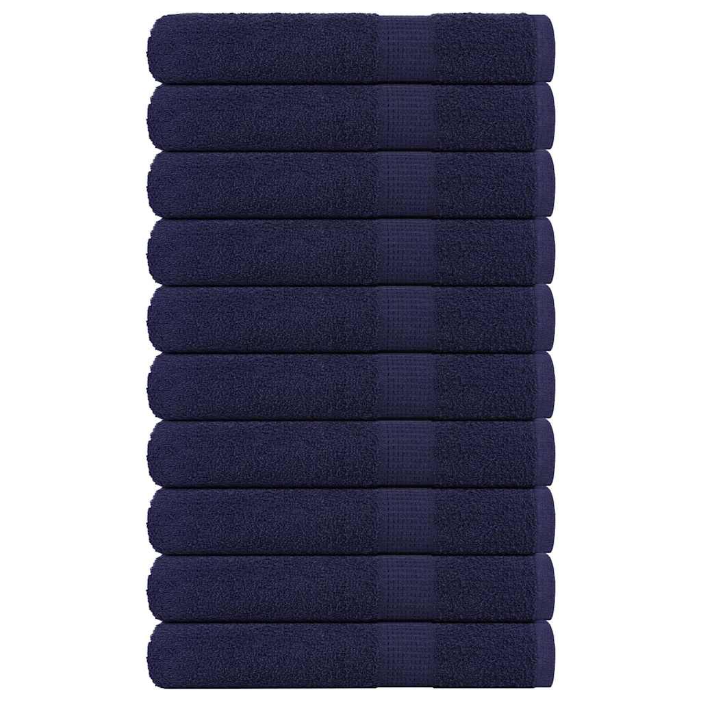 vidaXL Serviettes de sauna 10 pcs bleu marine 80x200 cm 100% coton