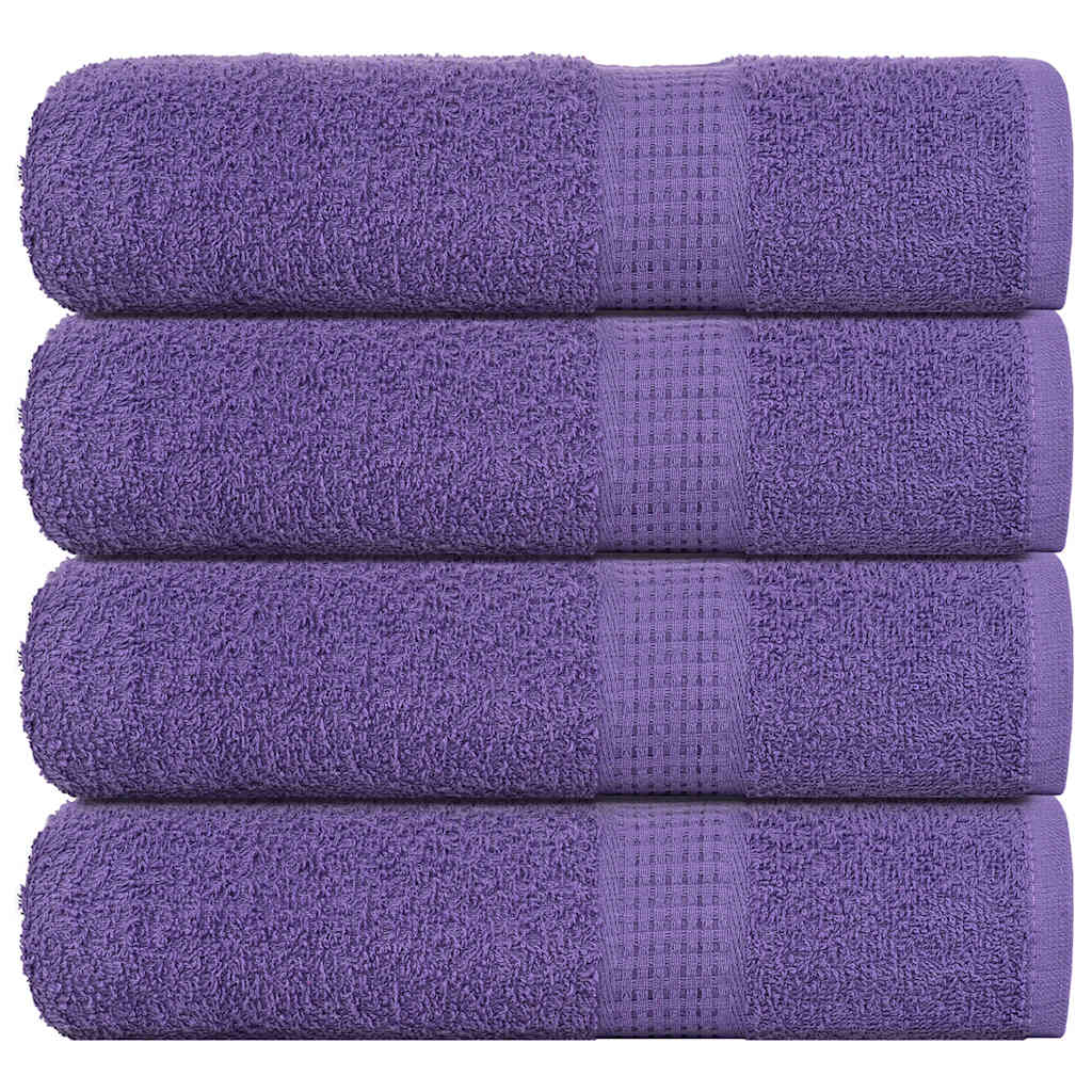 vidaXL Serviettes de douche 4 pcs violet 70x140 cm 360 g/m² 100% coton