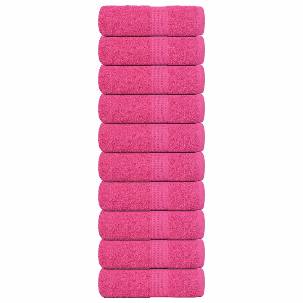 vidaXL Serviettes d'invité 10 pcs rose 30x50 cm 360 g/m² 100% coton