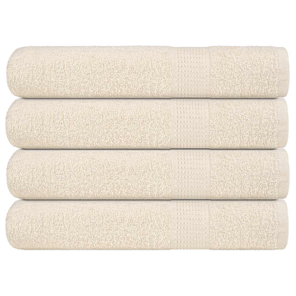 vidaXL Serviettes 4 pcs crème 100x200 cm 360 g/m² 100% coton