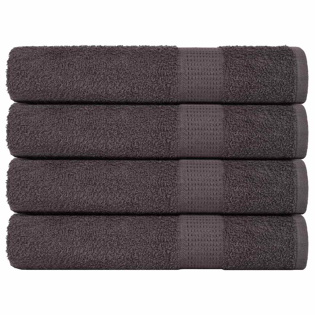 vidaXL Serviettes 4 pcs anthracite 100x200 cm 360 g/m² 100% coton