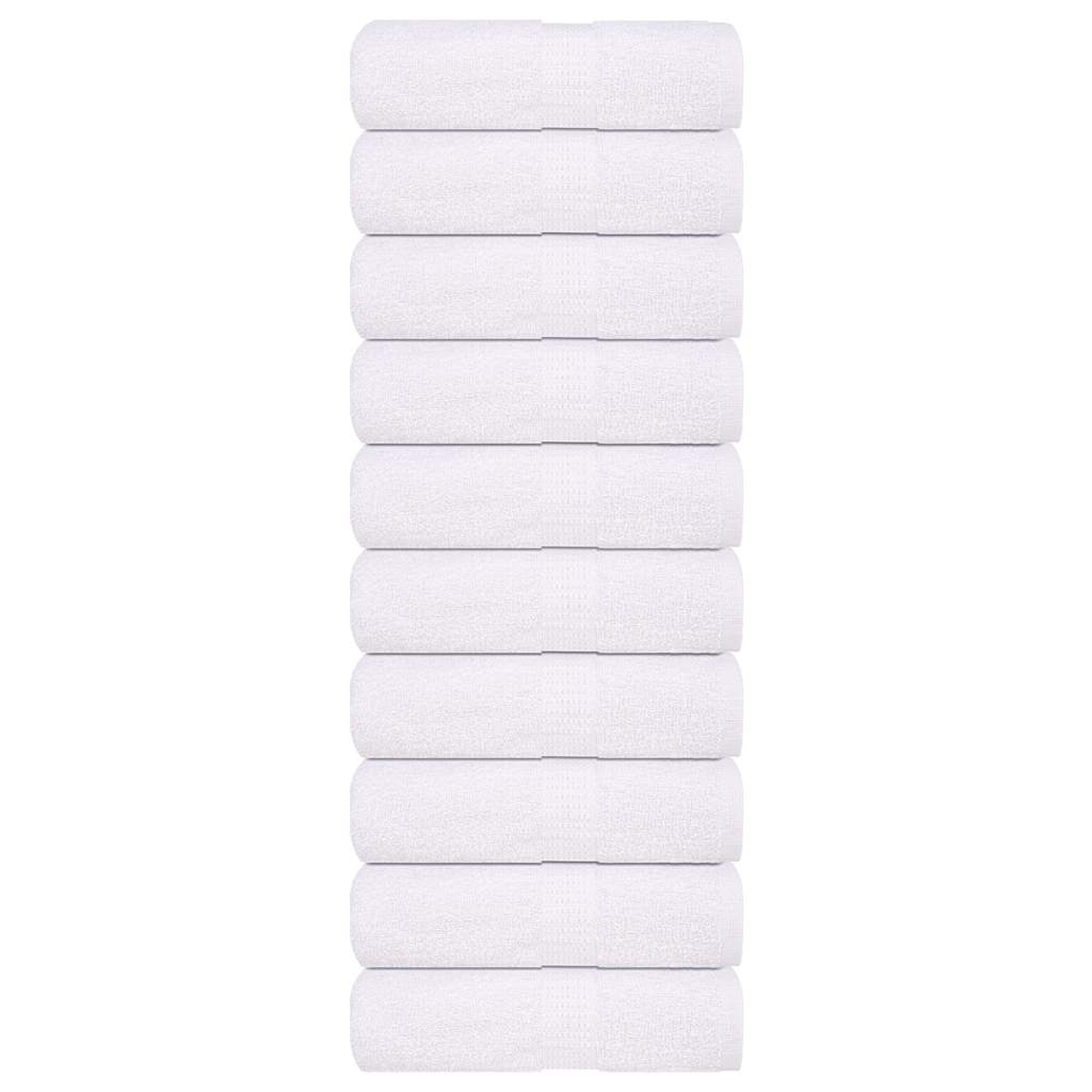 vidaXL Serviettes d'invité 10 pcs blanc 30x50 cm 360 g/m² 100% coton