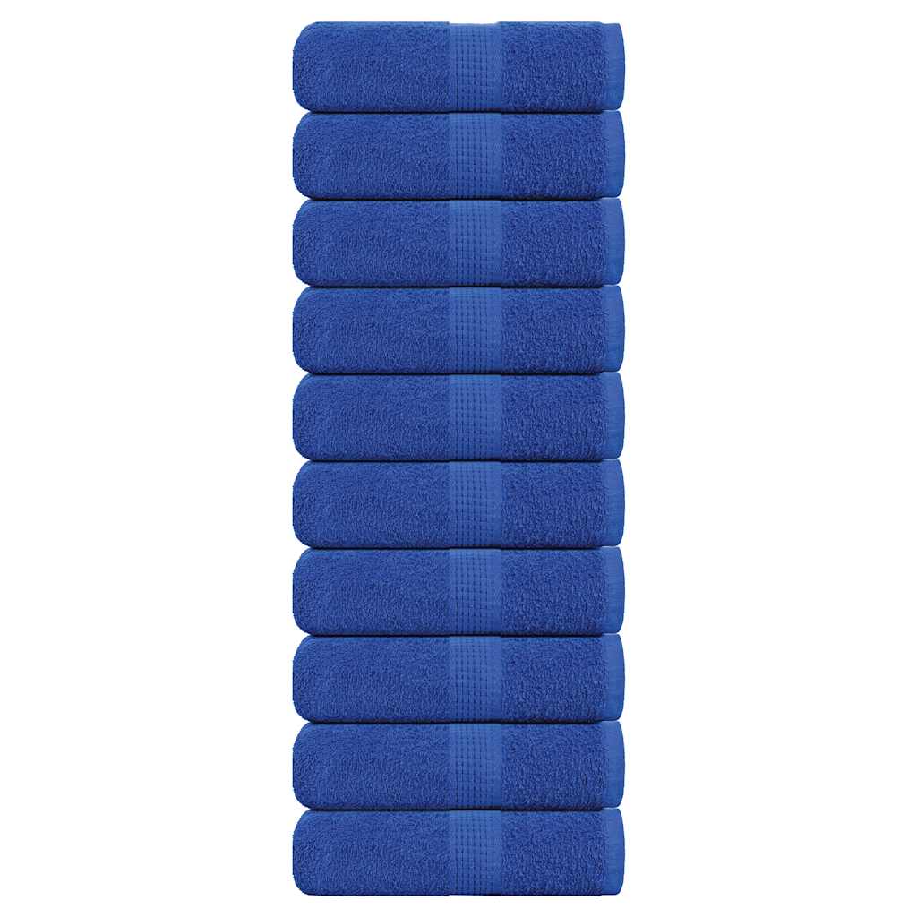 vidaXL Serviettes d'invité 10 pcs bleu 30x50 cm 360 g/m² 100% coton