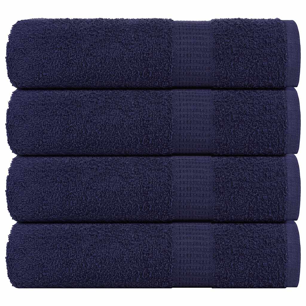 vidaXL Serviettes de douche 4 pcs bleu marine 70x140 cm 100% coton