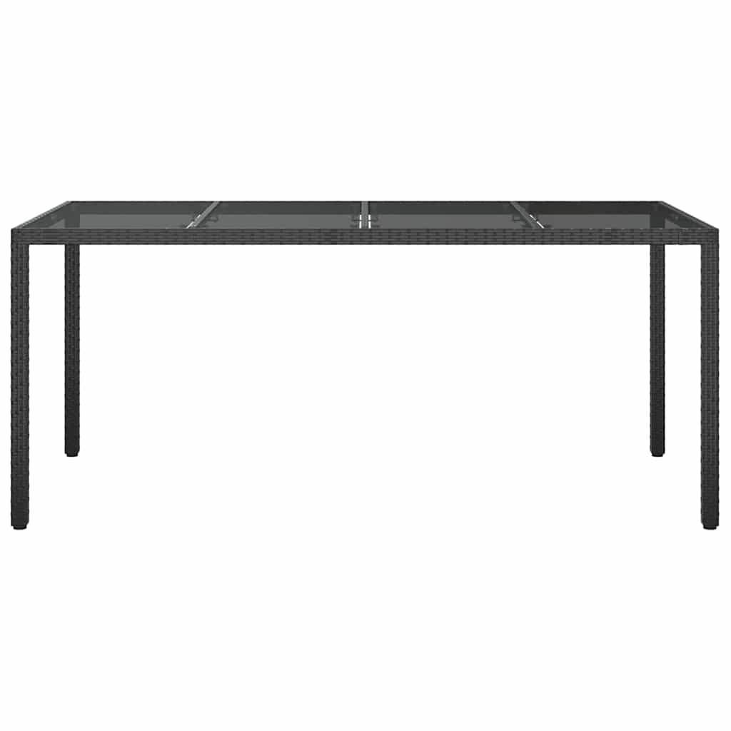 vidaXL Table de jardin pour repas Noir 190 x 90 x 75 cm Poly rotin - Image 3